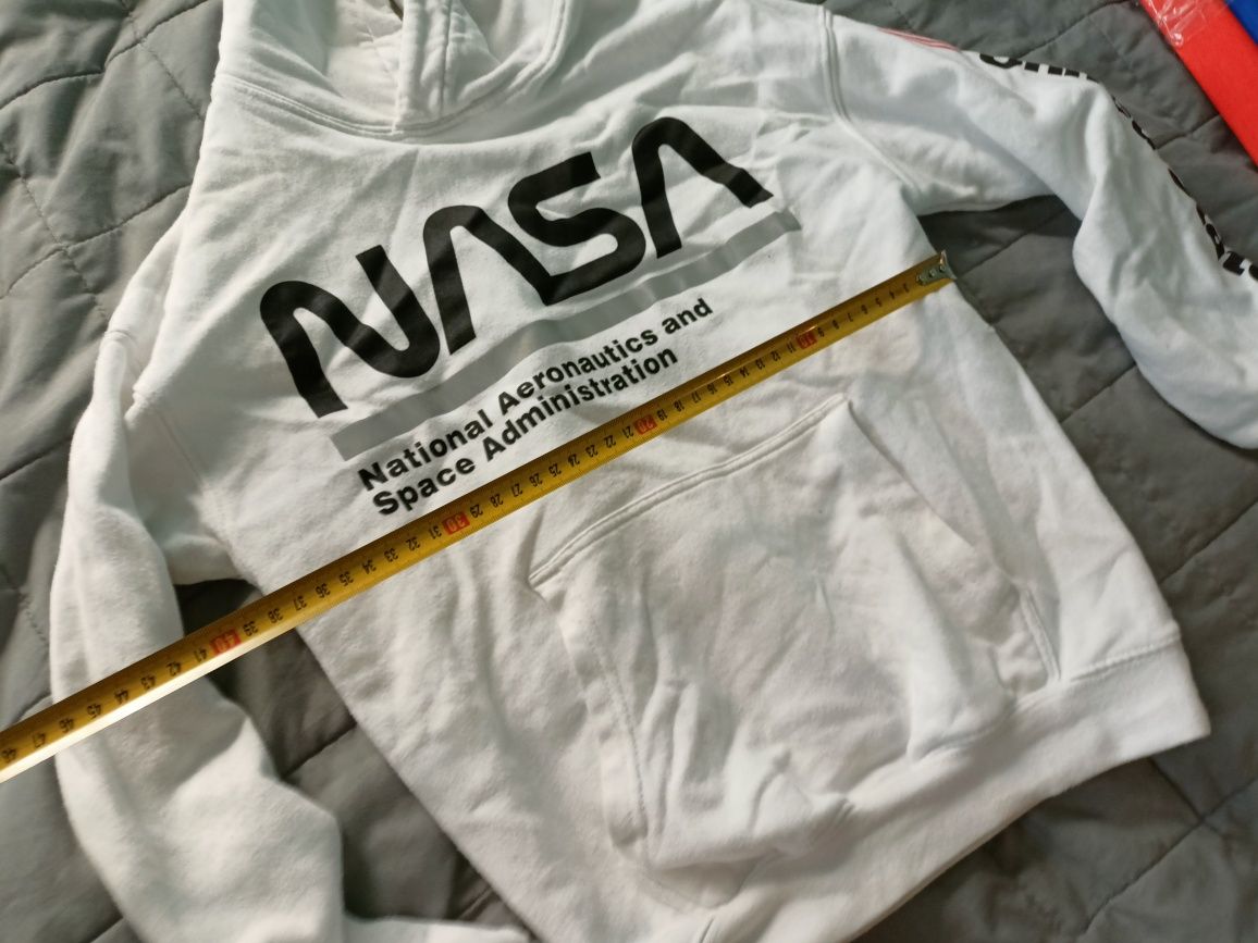 Biała bluza dresowa h&M NASA 134 140