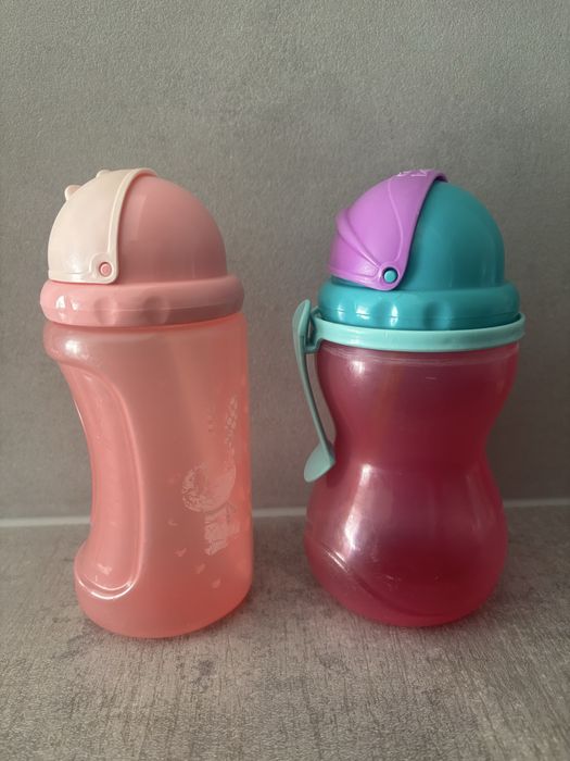 Bidon/kubek ze słonką rurką 2 sztuki