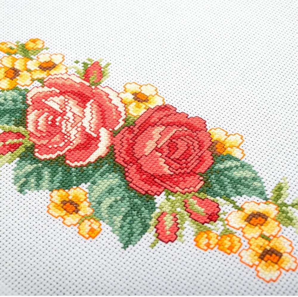 Zestaw do haftowania róże, do haftowania, obrus na stół, 77 x 77 cm