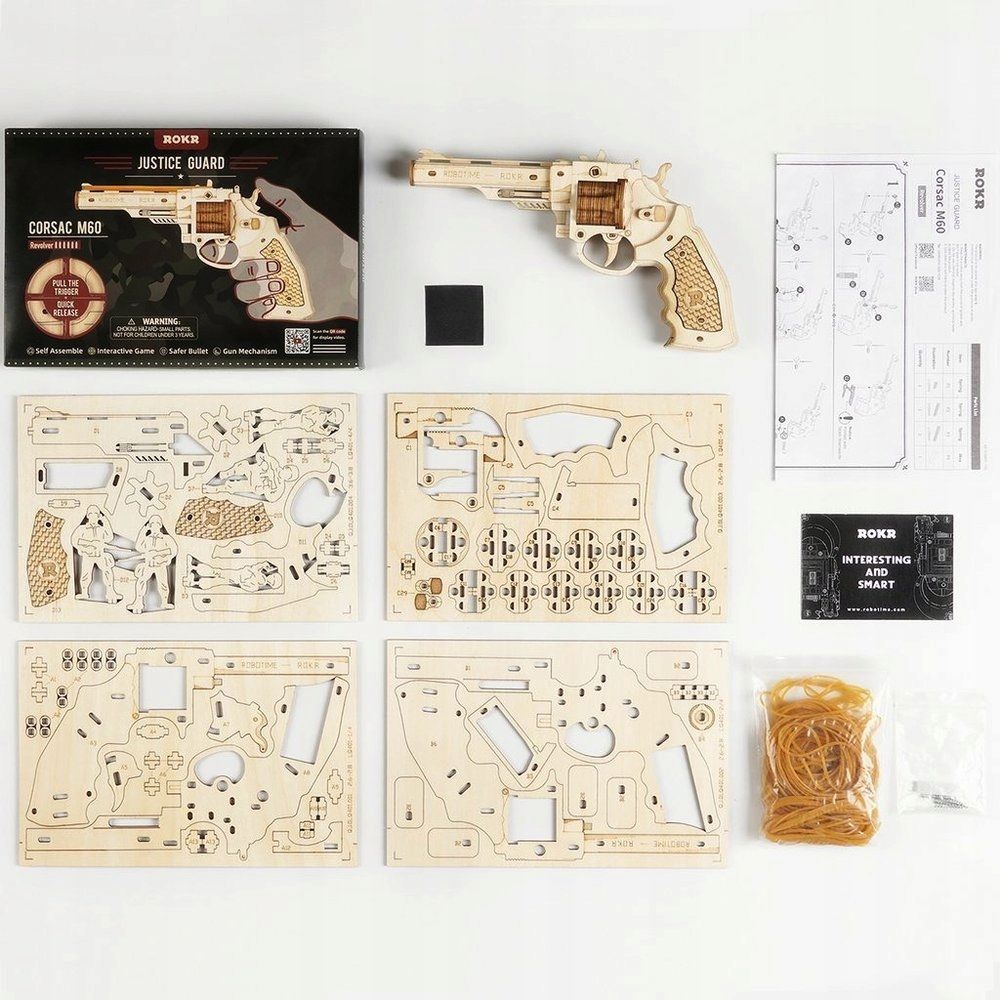 Puzzle 3d Drewniana Zabawka Do Złożenia Pistolet