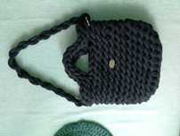 Torebka ręcznie robiona czarna handmade