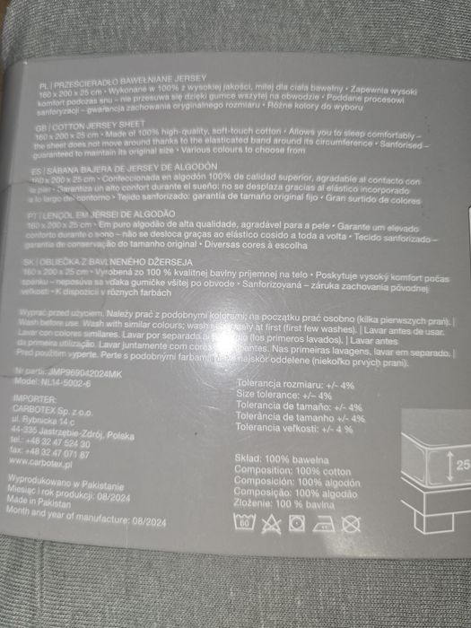 Przescieradlo bawelniane 160x200 szare