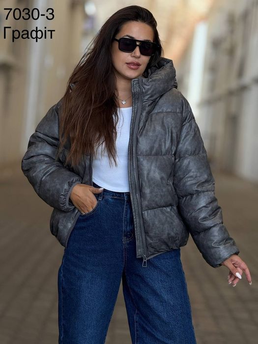 Жіноча куртка демісезон колір графіт сірий