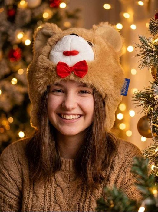 Подростковая шапка Медведь Новогодний костюм
