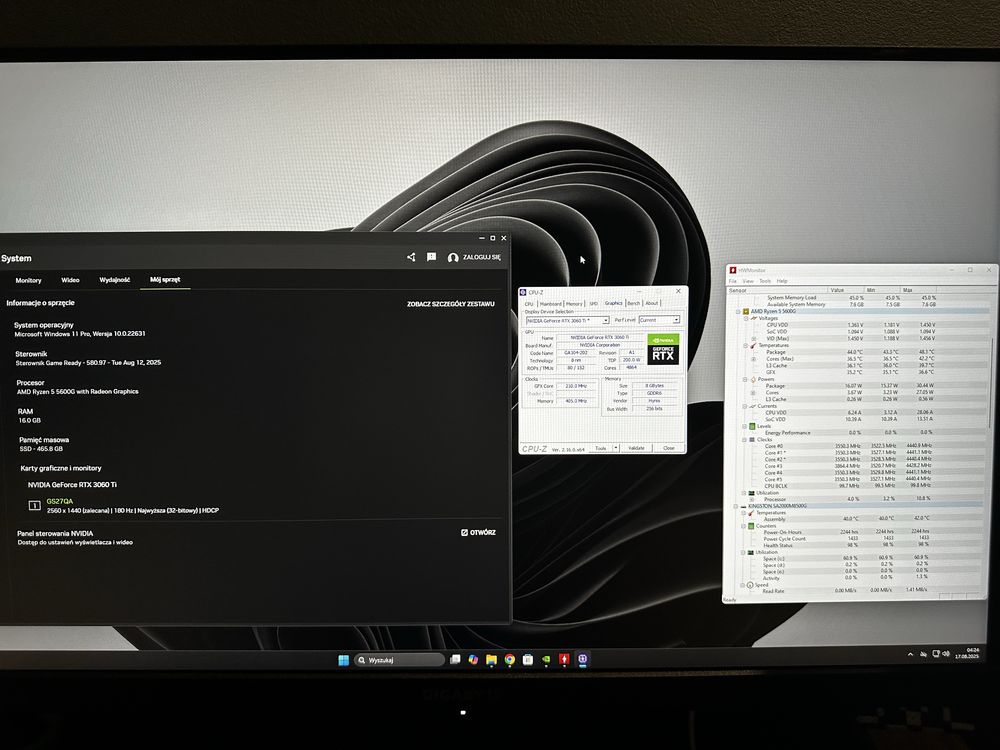 Komputer RTX 3060 Ti Ryzen 5 5600G do gier i do pracy