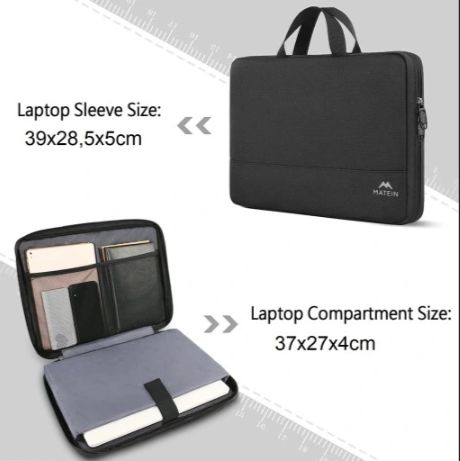 torba pokrowiec z uchwytem na laptop 15,6" wodoodporny czarny
