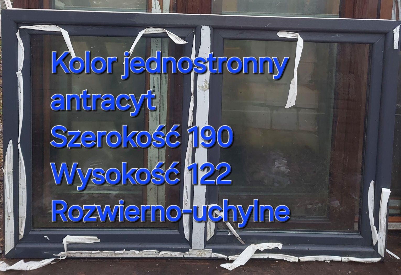 Okno Antracyt 136x137 3 szyby 3 uszczelki Fix -30%