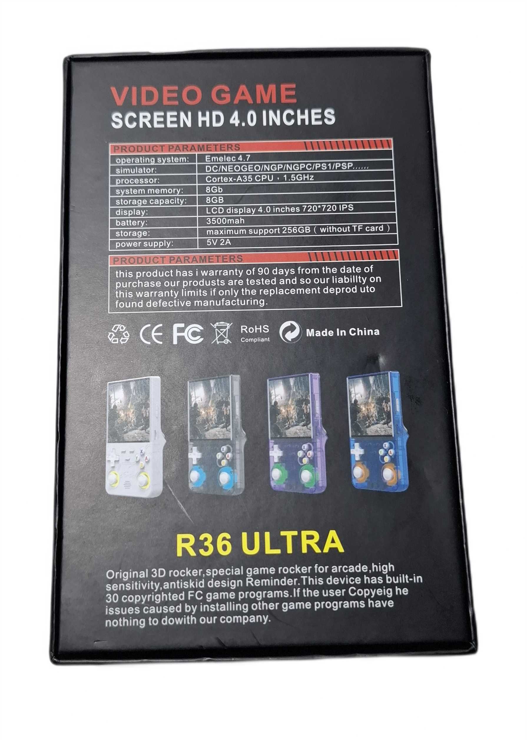 Konsolka przenośna R36 Ultra / Biała / EmuElec / 128 GB / PSP-PSX-N64