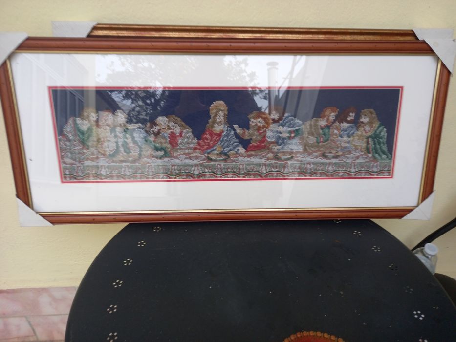 2 Quadros bordados da Sagrada Faimilia