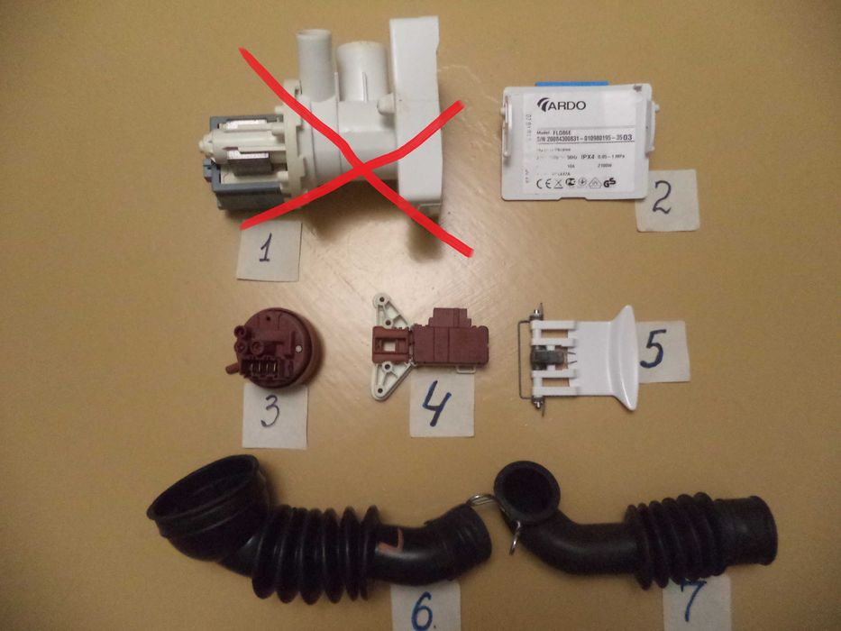 Комплект запасных частей стиральной машины ARDO мод. FL086E