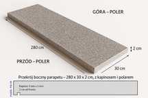 Parapety granitowe 2cm z kapinosem – Crystall White (G603)