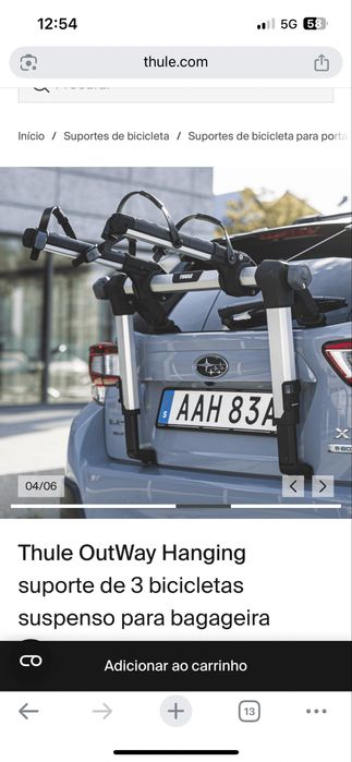 Suporte thule para 3 bicicletas