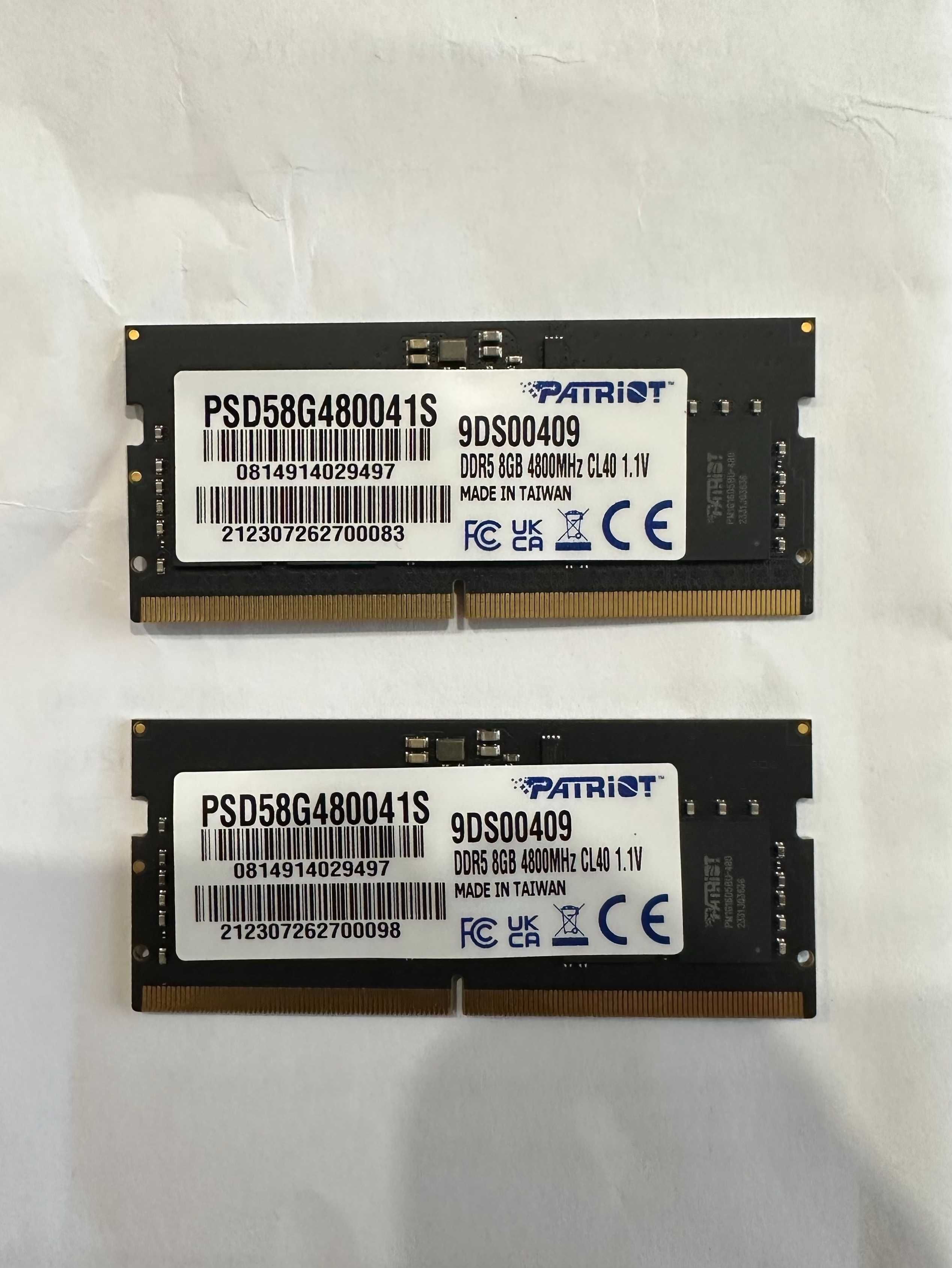Оперативна пам'ять PATRIOT 16GB (2х8) SO-DIMM DDR5 4800MHz для ноута.