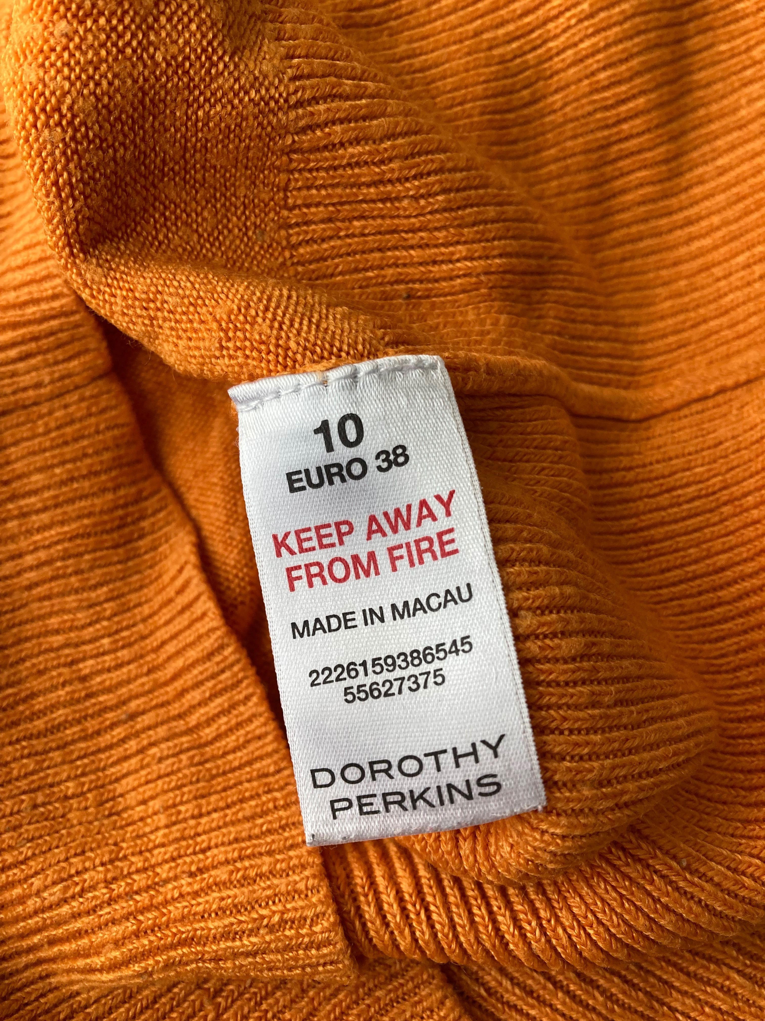 Sweter Dorothy Perkins 38 pomarańczowy cienki M