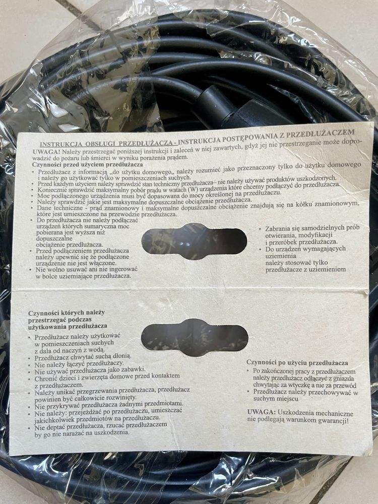 Przedłużacz pojedynczy Jonex PS-171 10 m, 1 gniazdo, czarny. Nowy!