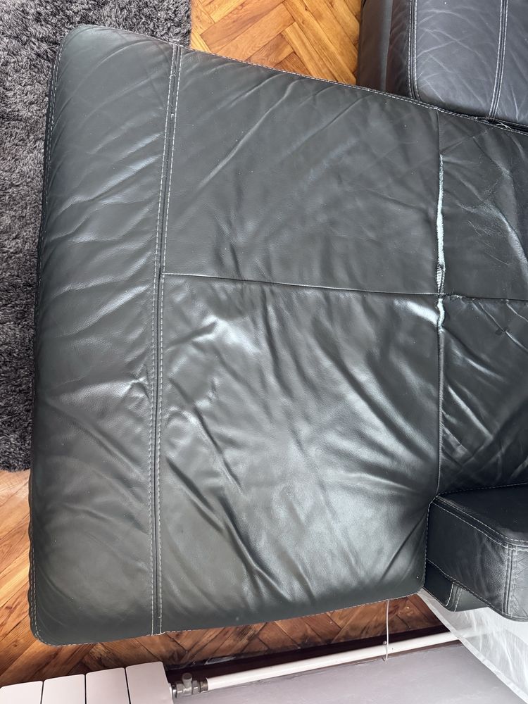 Sofa ,narożnik skorzany czarny