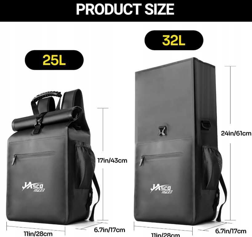 JASCOPRO 3w1 Torba Rowerowa 32L Plecak Wodoodporny z miejsc na laptopa