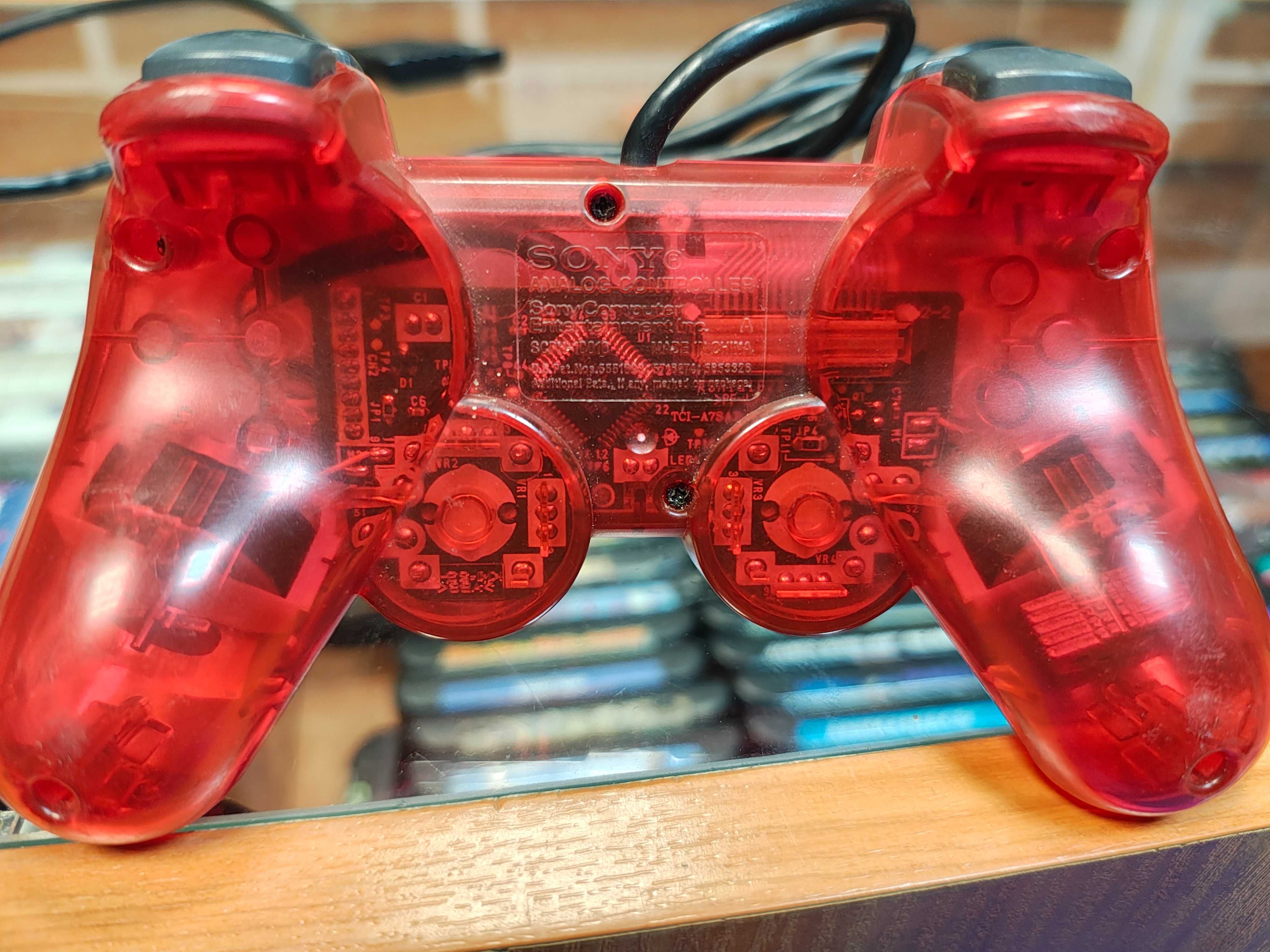 Kontroler DualShock 2 PS2 Pad Crystal Red Oryginał+Karta SklepRetroWWA