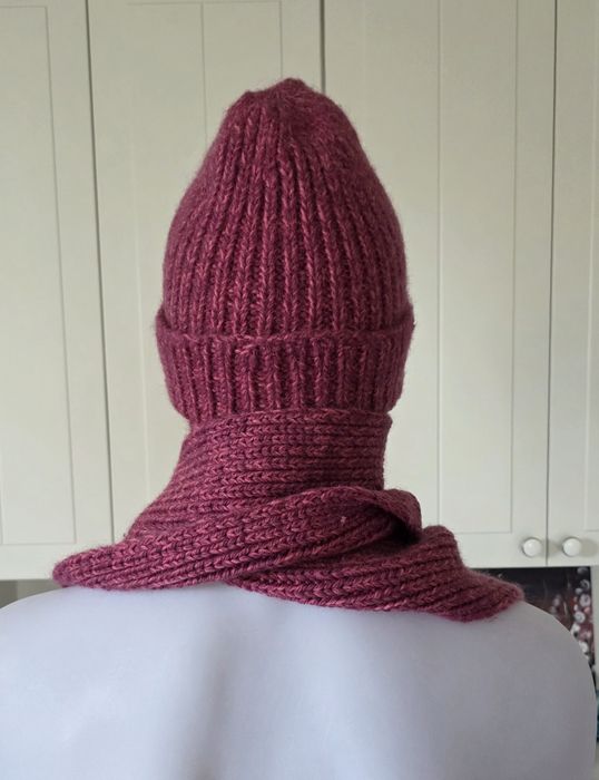 Ciepły komplet handmade czapka szalik wełniany wełna wool ull hatt hat