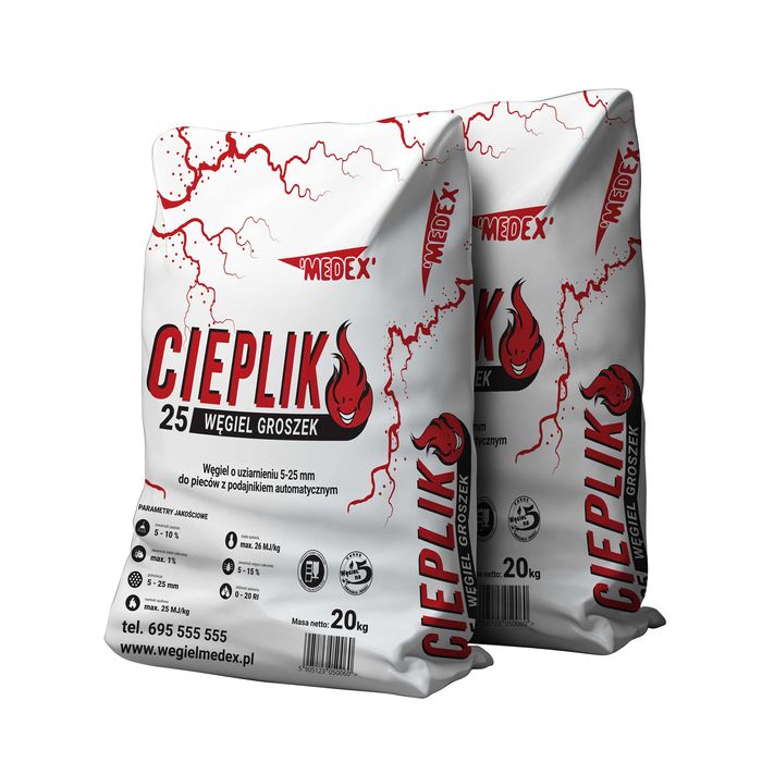 Ekogroszek Węgiel Groszek  „CIEPLIK” < 25 MJ