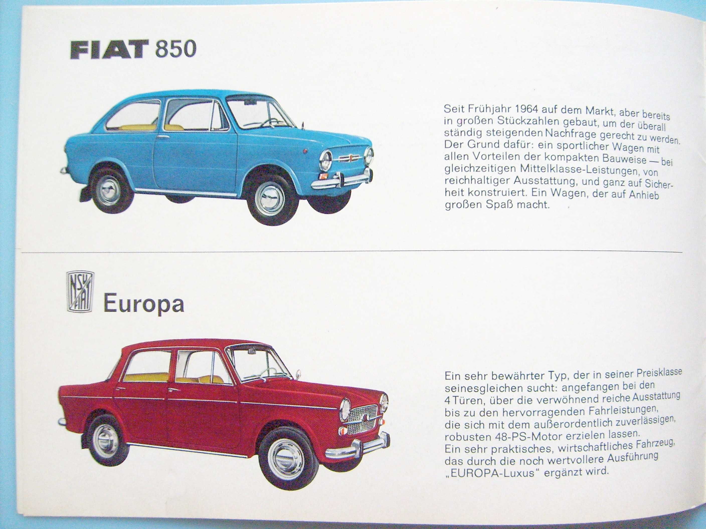 FIAT - NSU Programm 1965 / katalog prospekt / WYPRZEDAŻ ! RABATY !