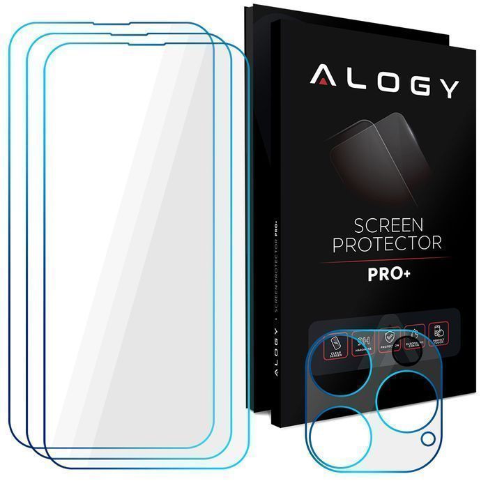 3x Szkło hartowane na ekran 9h + Szkło na obiektyw do iPhone 14 Pro