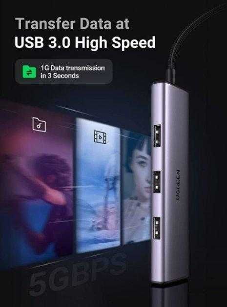 Хаб розгалужувач USB-A/C to 4*USB 3.0 Ugreen CM473 (20805) (20841)