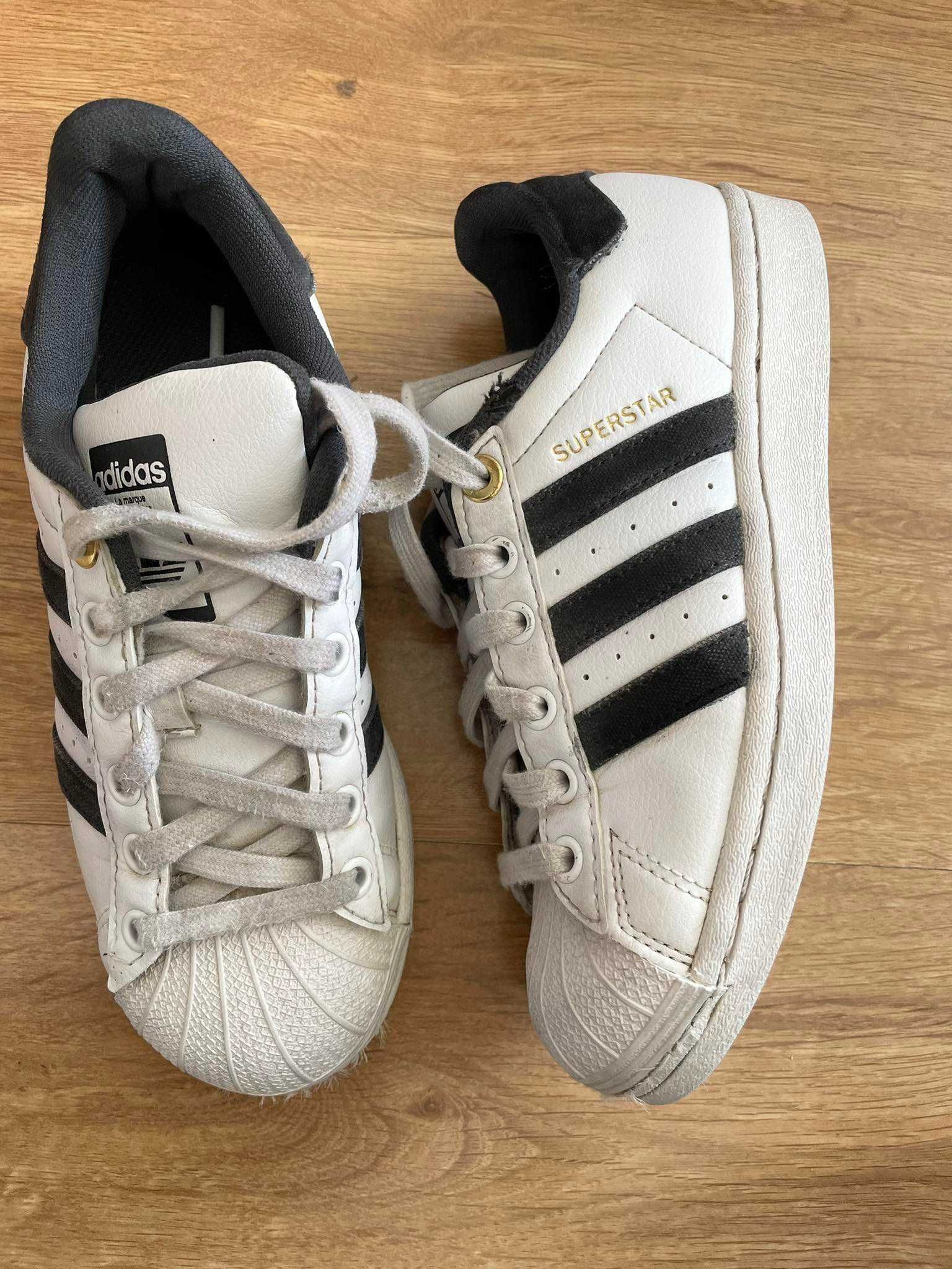 Adidas superstar białe damskie buty sneakersy skórzane 36