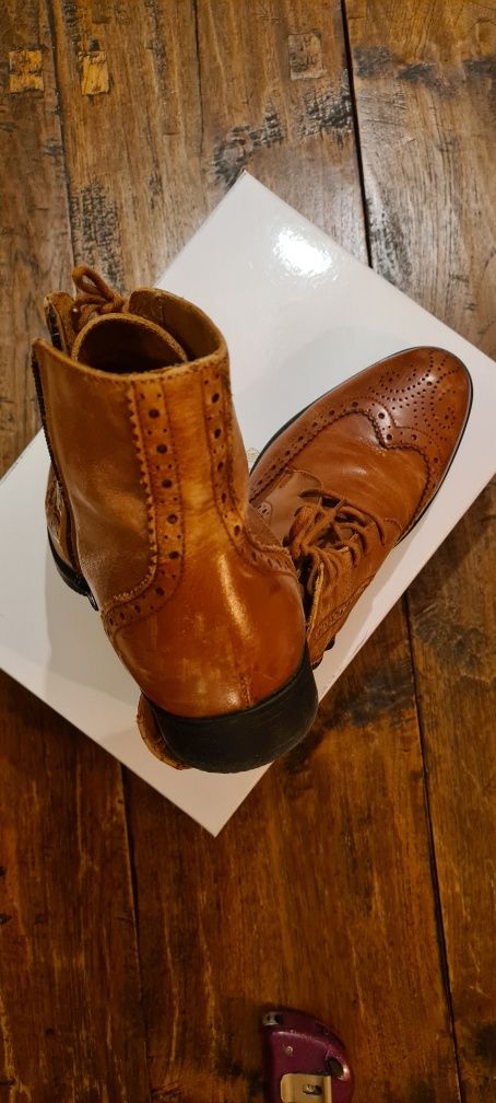 Buty skórzane wysokie Gino Rossi rozmiar 40 w cm 26,5- 27cm