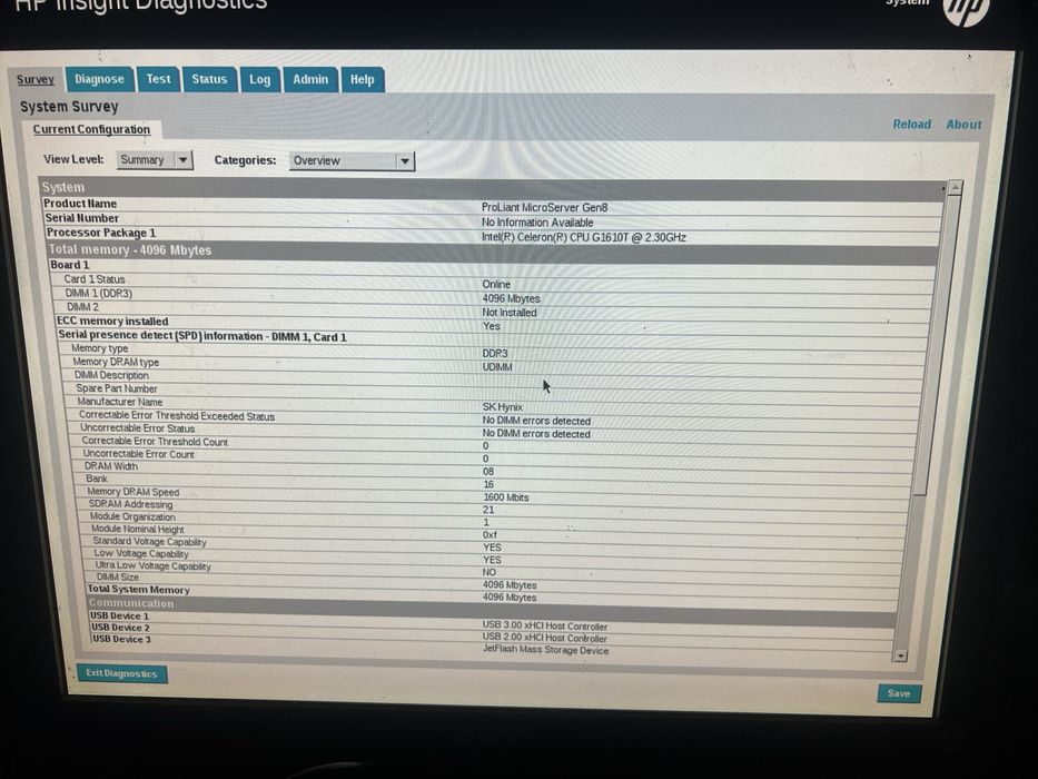 Сервер HP MicroSvr Gen8 G1610T