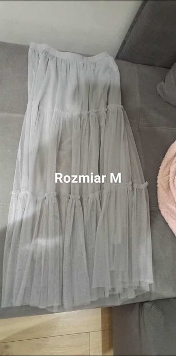 Spódnica maxi tiulowa szara rozmiar M