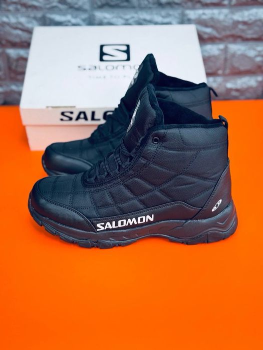 Ботинки Salomon на зиму мужские /черные ботинки Саломон до минус -30