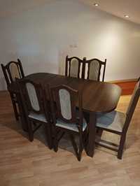 Komplet stół i 6 krzeseł