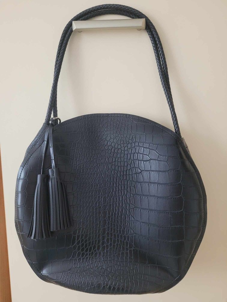 Duża torebka shopper z wkładem czarna