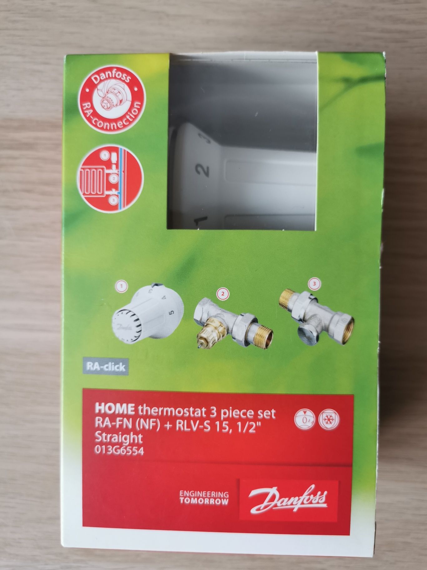 Termostat Danfoss zestaw grzejnikowy prosty z zaworem termostatycznym