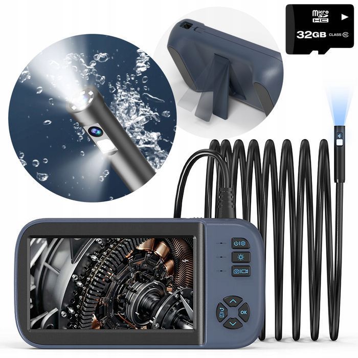 Kamera Inspekcyjna Endoskop Duo Ekran Hd Kabel 10m