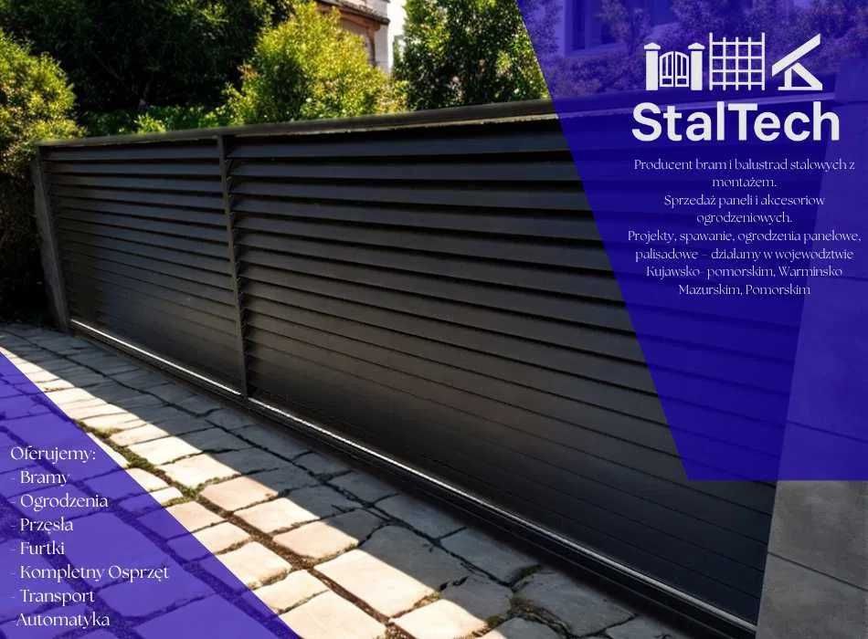 Brama wjazdowa przesuwna / dwuskrzydłowa żaluzjowa