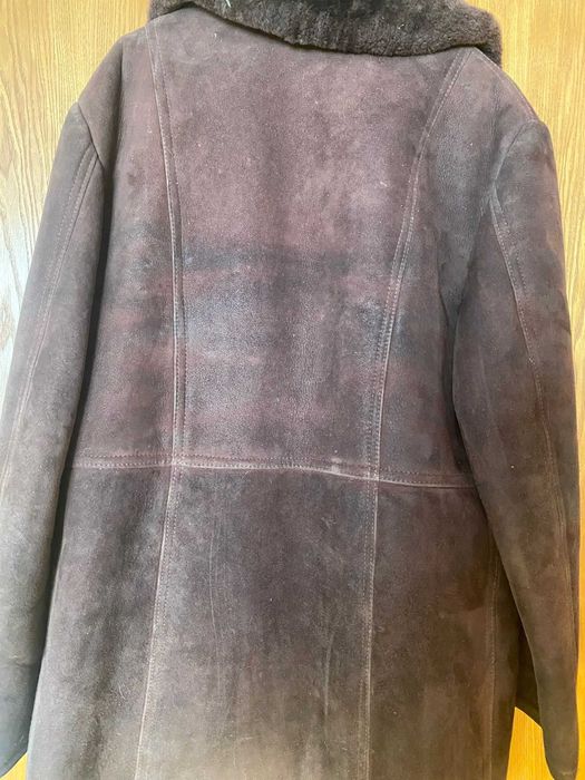 Kożuch męski w kolorze ciemnego brązu, rozmiar XL