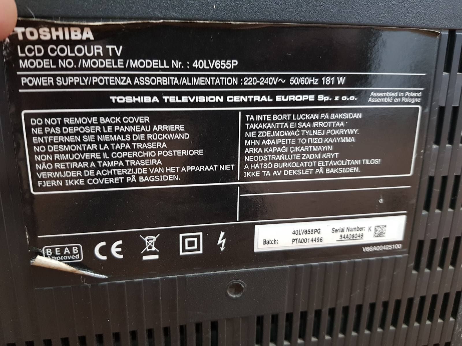 Телевізор на деталі Toshiba