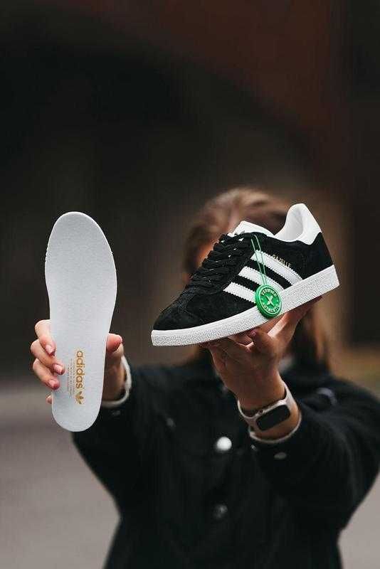 Кросівки весняні для чоловіків і жінок. Адідас Adidas Gazelle Black 2.