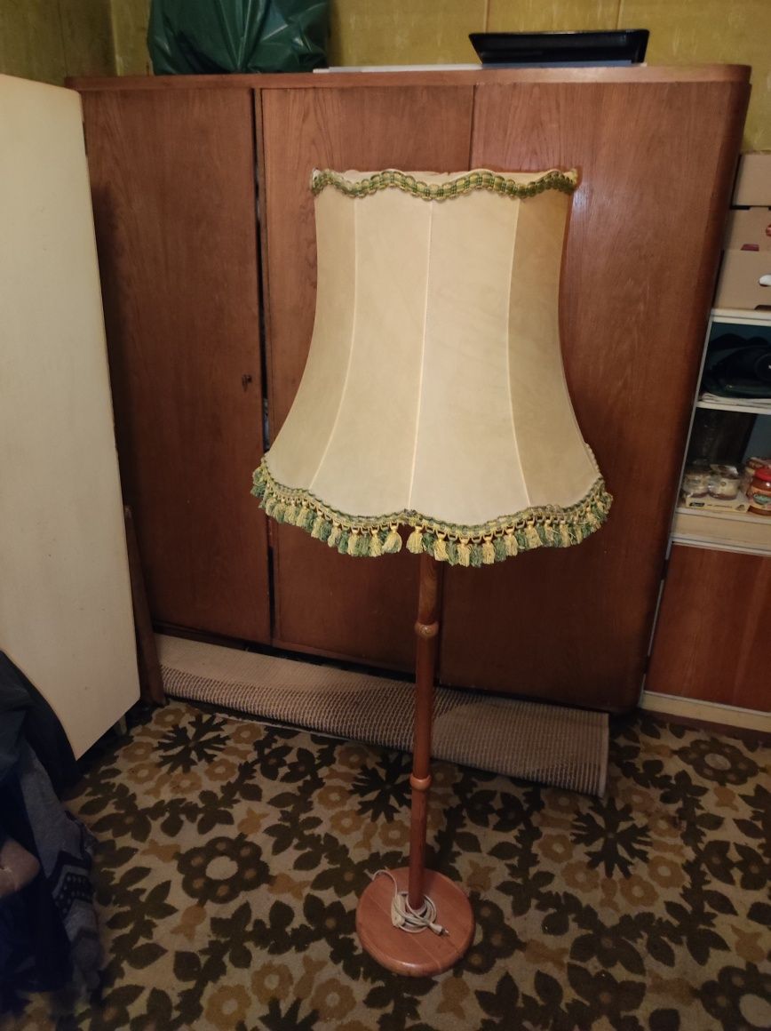 Lampa PRL antyki i kolekcje stara stojąca abażur