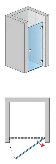 Ronal Drzwi prysznicowe 1-cz, prawe 80x200 czarny mat AN1CD080.00607