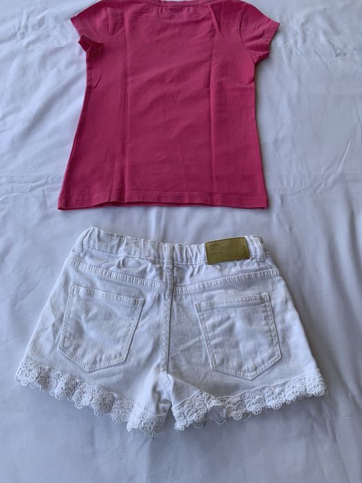Conjunto de 2 peças de menina, T-shirt Lanidor e calções Zara Kids