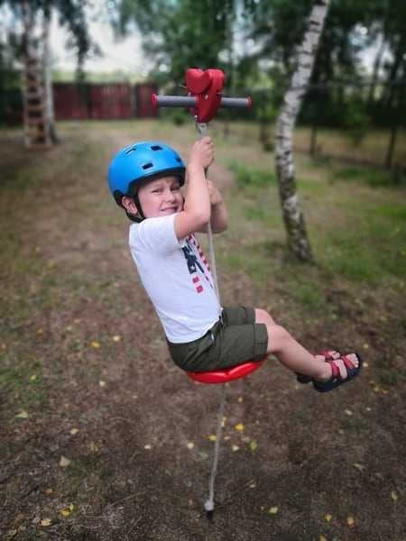 Zjazd linowy KBT czerwony zabawka do ogrodu dla dzieci