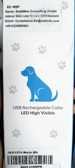 Świecąca Obroża LED Niebieska