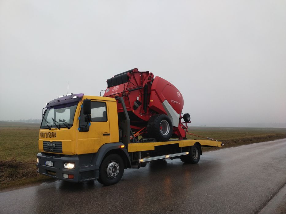 Pomoc drogowa- transport maszyn, laweta, holowanie