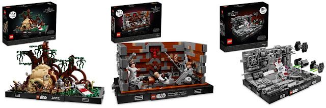 Lego Star Wars Dioramas 75329 e 75330 e 75339 desde