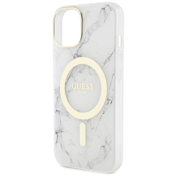 Etui Marble MagSafe do iPhone 14/15/13 6.1" - Elegancja Guess