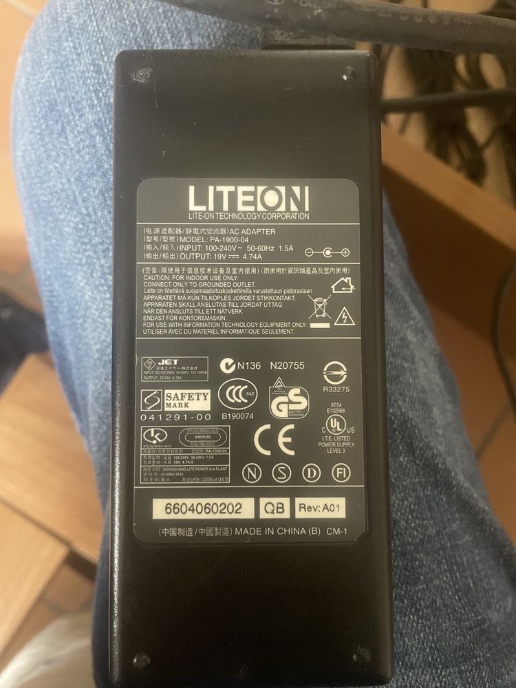 Carregador LiteOn para portatil Acer/Toshiba/Asus