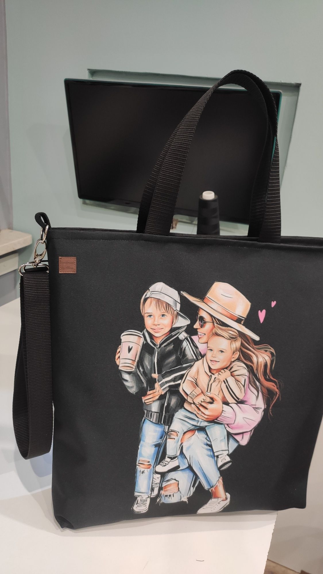 Torebka dla mamy mama i dwóch synów mama i synowie shopper bag